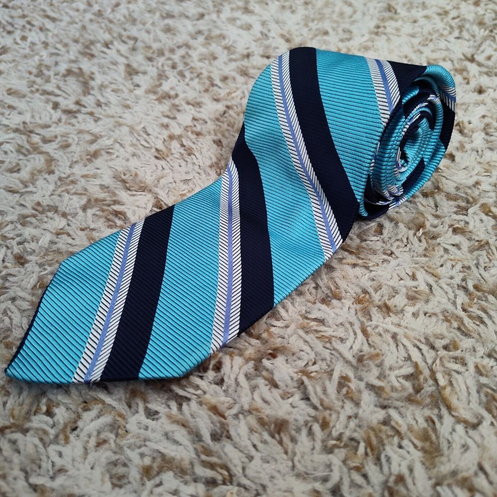 Brooks‎ Brothers Blue Diagonal Striped Silk Neck Tie